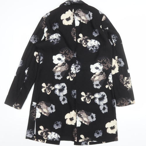 b.young Women's Black Floral Mid-Length Blazer Size 12