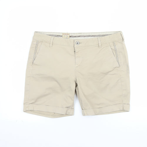 Guess Womens Beige Chino Shorts Size 12 Cotton Blend