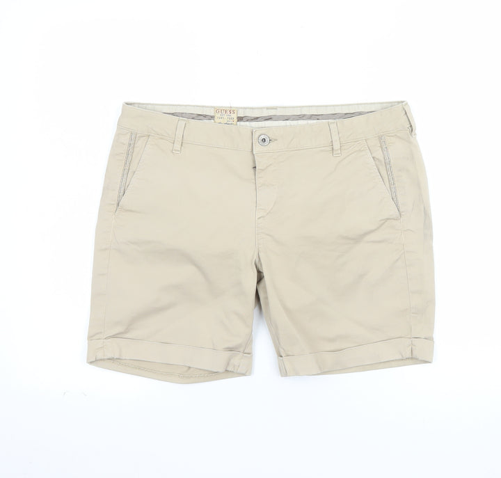 Guess Womens Beige Chino Shorts Size 12 Cotton Blend