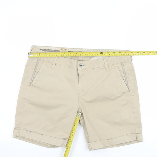 Guess Womens Beige Chino Shorts Size 12 Cotton Blend