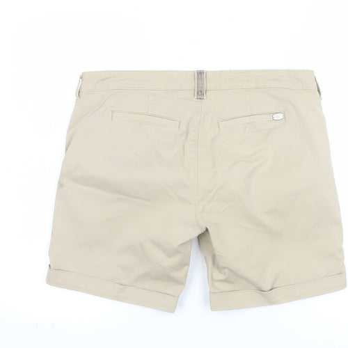 Guess Womens Beige Chino Shorts Size 12 Cotton Blend
