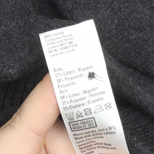 Jack Reid Men’s Grey V-Neck Pullover Jumper Size S Cotton Knit