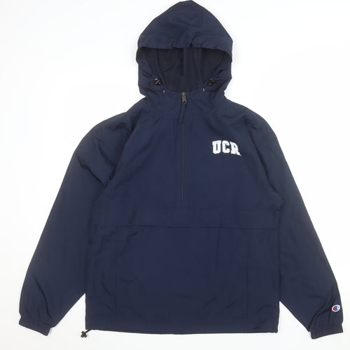 Champion Men’s Blue UCR Hooded Anorak Jacket Size S Windproof
