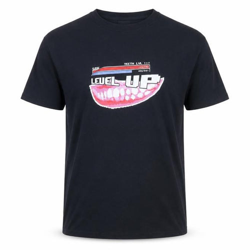Level Up Black Graphic T-Shirt Men’s Medium 100% Cotton Retro Gaming Style