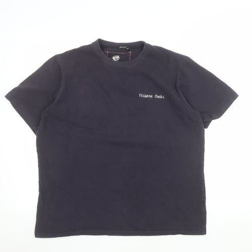 Etienne Ozeki Men's Black XL Crew Neck Embroidered Graphic T-Shirt