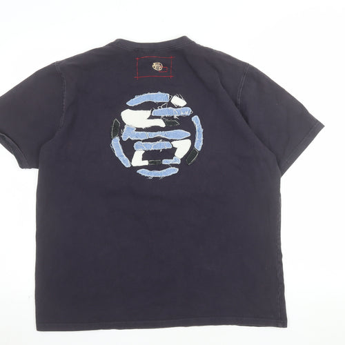 Etienne Ozeki Men's Black XL Crew Neck Embroidered Graphic T-Shirt
