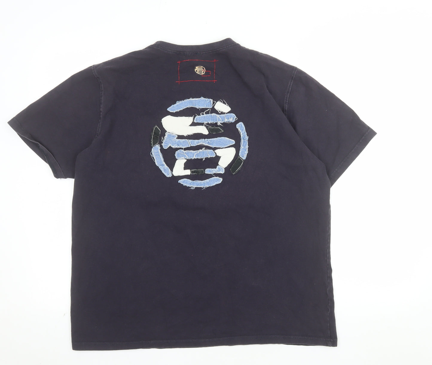 Etienne Ozeki Men's Black XL Crew Neck Embroidered Graphic T-Shirt