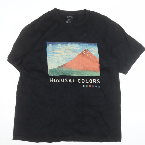 Uniqlo UT Museum of Fine Arts Hokusai Black Men's T-Shirt Size L