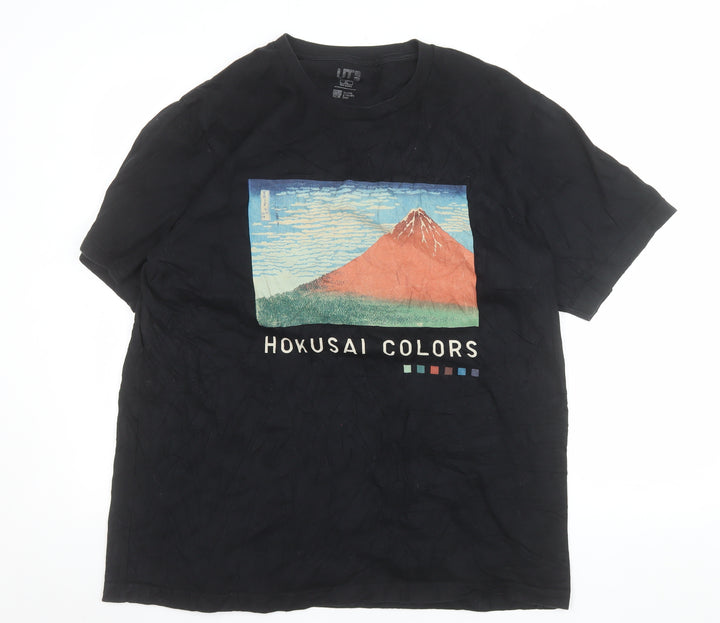 Uniqlo UT Museum of Fine Arts Hokusai Black Men's T-Shirt Size L