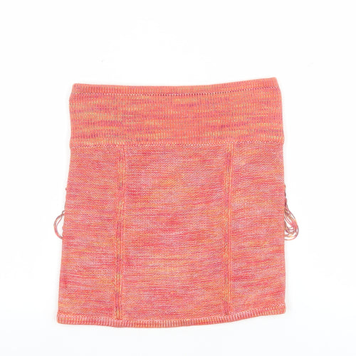 Armani Exchange Women's Orange Knit Fringe Mini Skirt XS