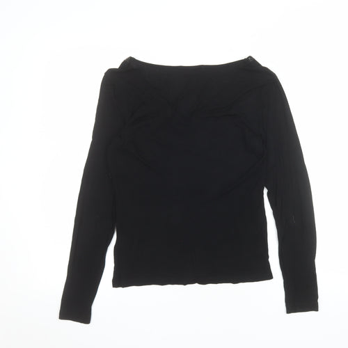 Cable & Gauge Women's Black Beaded Tunic Blouse Size S Long Sleeve