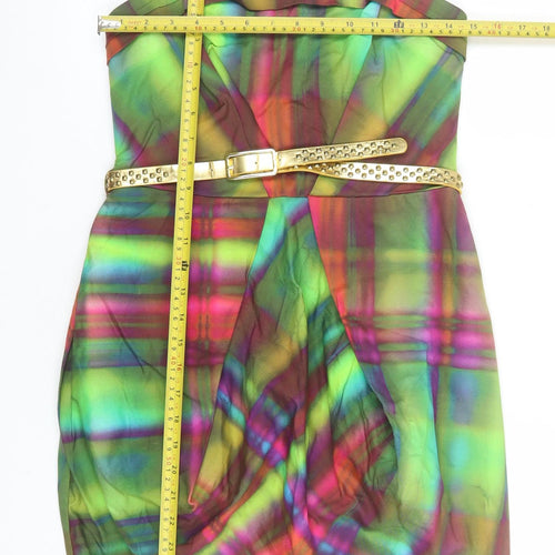 River Island Scarlet Women’s Multicoloured Strapless Bodycon Dress Size 12