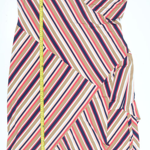 Du Jour Women’s Multicoloured Striped A-Line Midi Dress Size 2XL