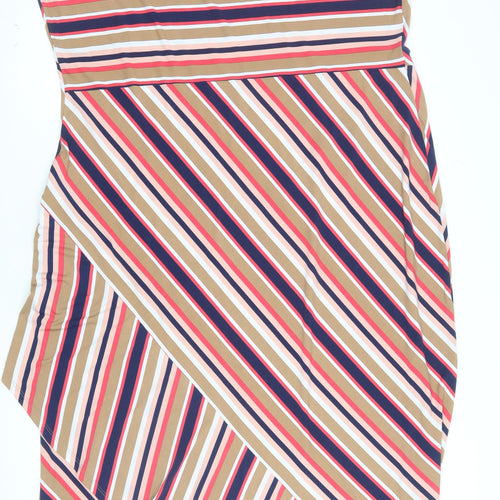 Du Jour Women’s Multicoloured Striped A-Line Midi Dress Size 2XL