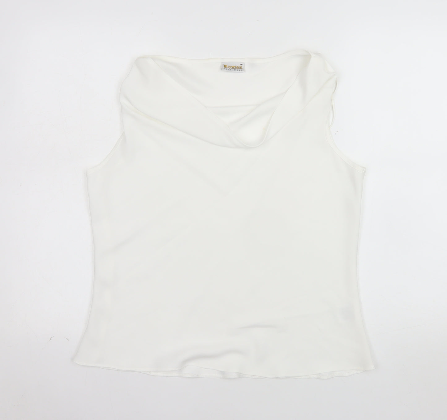 Roman Originals Women’s Ivory Cowl Neck Sleeveless Camisole Top Size 16