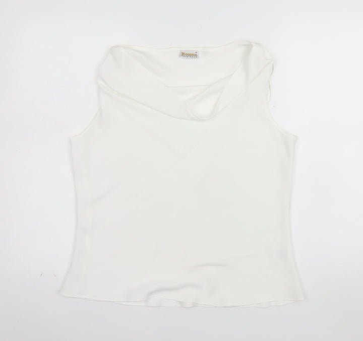 Roman Originals Women’s Ivory Cowl Neck Sleeveless Camisole Top Size 16