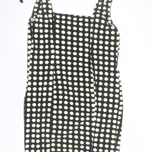 Myleene Klass Women Black Polka Dot Sleeveless Bodycon Dress Size 18