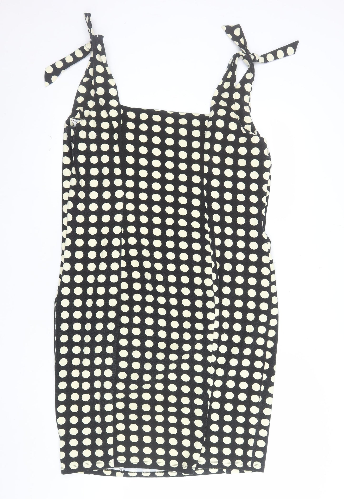 Myleene Klass Women Black Polka Dot Sleeveless Bodycon Dress Size 18