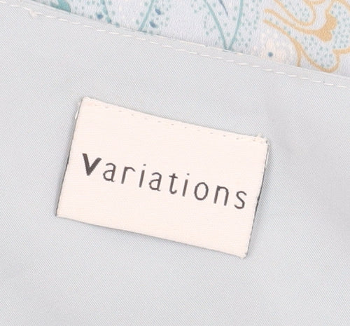 Variations Women Blue Paisley Shift Dress Size 18 Short Sleeve