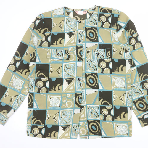 Silk Studio 5th Ave. Women's Multicoloured Geometric Silk Blouse Size M