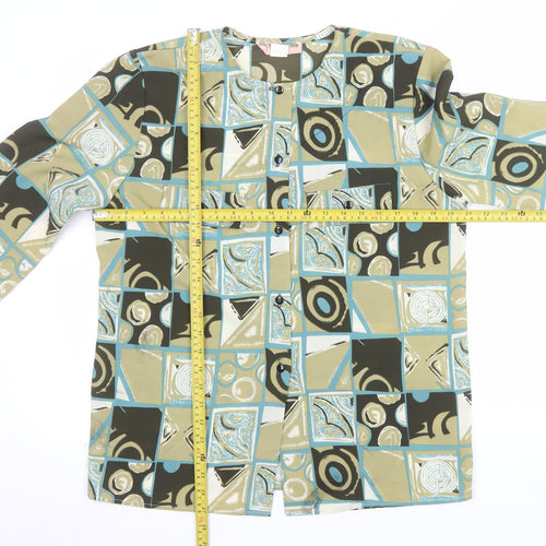 Silk Studio 5th Ave. Women's Multicoloured Geometric Silk Blouse Size M
