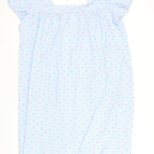 Marks and Spencer Women Blue Size 24 Smocked Cotton Dress