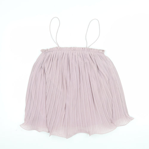ASOS Women Pink Camisole Pleated Chiffon Tank Top Size 10