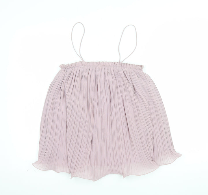 ASOS Women Pink Camisole Pleated Chiffon Tank Top Size 10