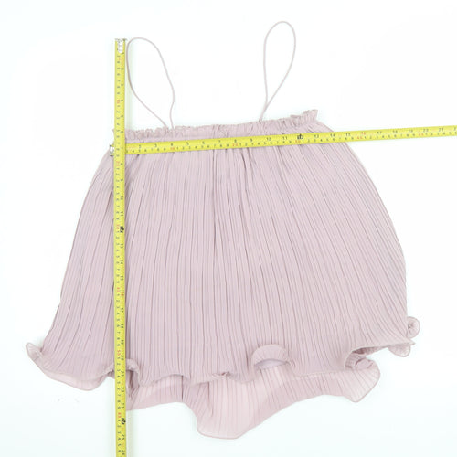 ASOS Women Pink Camisole Pleated Chiffon Tank Top Size 10