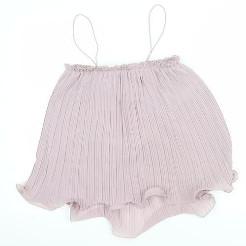 ASOS Women Pink Camisole Pleated Chiffon Tank Top Size 10