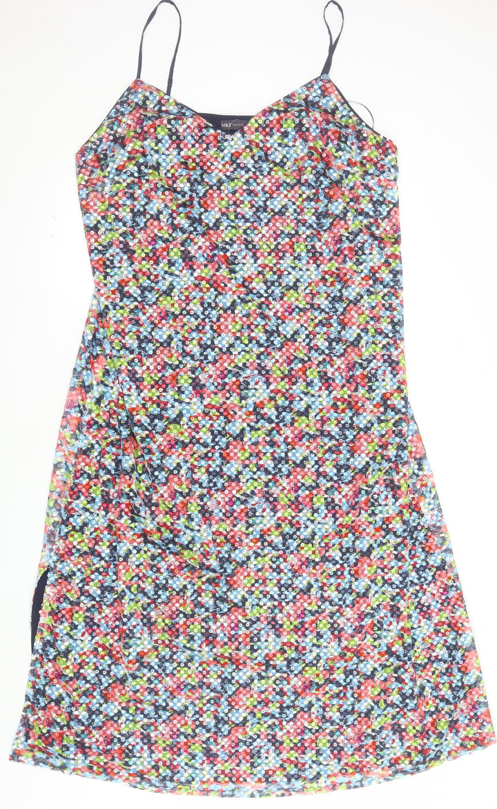 Marks and Spencer Women's Multicoloured Sequin Slip Dress Size 22