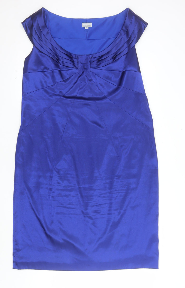 Michel Ambers Womens Blue Sheath Knee Length Formal Dress Size 22