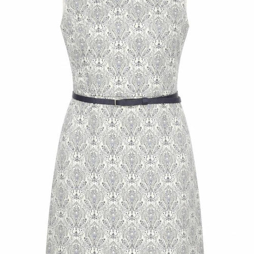 Monsoon Women Beige Geometric Sleeveless Sheath Dress Size 20