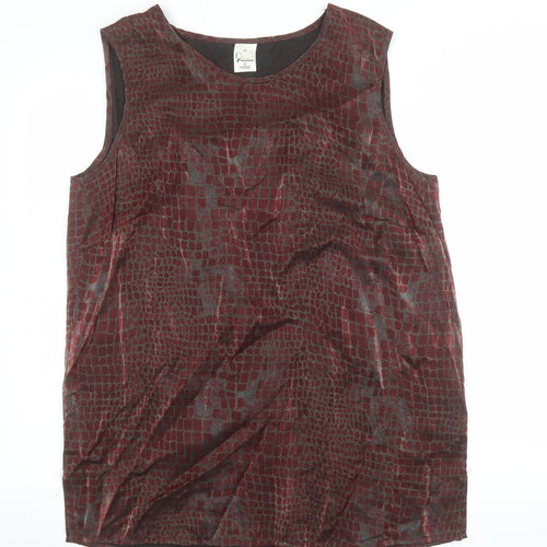 Divina of Switzerland Women's Brown Animal Print Sleeveless Tank Top Size 16