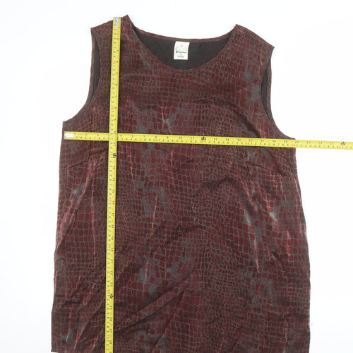 Divina of Switzerland Women's Brown Animal Print Sleeveless Tank Top Size 16