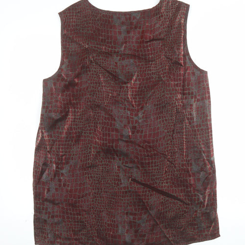 Divina of Switzerland Women's Brown Animal Print Sleeveless Tank Top Size 16