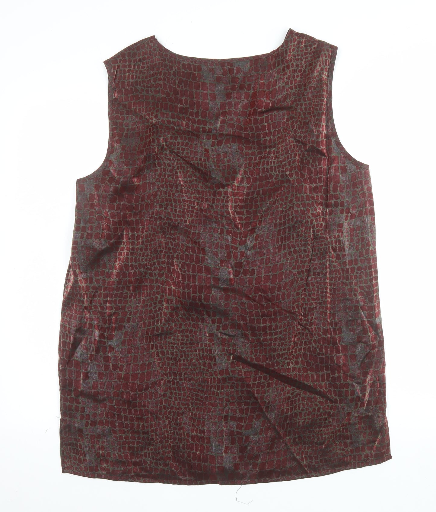 Divina of Switzerland Women's Brown Animal Print Sleeveless Tank Top Size 16