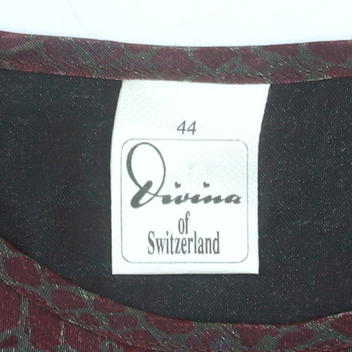 Divina of Switzerland Women's Brown Animal Print Sleeveless Tank Top Size 16