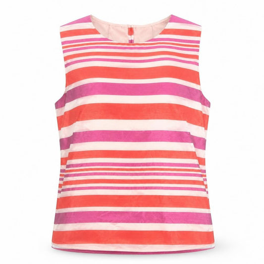 Front view of Principles Women’s Multicoloured Striped Sleeveless Blouse, size UK 14