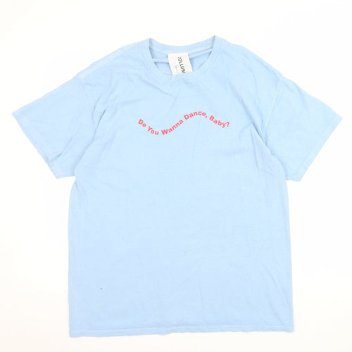 COLLUSION Men’s Blue Graphic Quote Cotton T-Shirt Size M