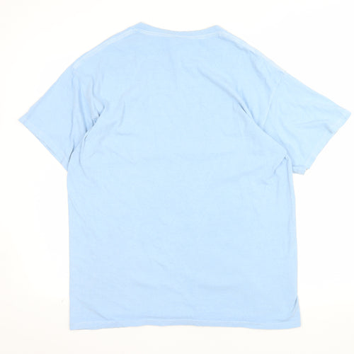 COLLUSION Men’s Blue Graphic Quote Cotton T-Shirt Size M
