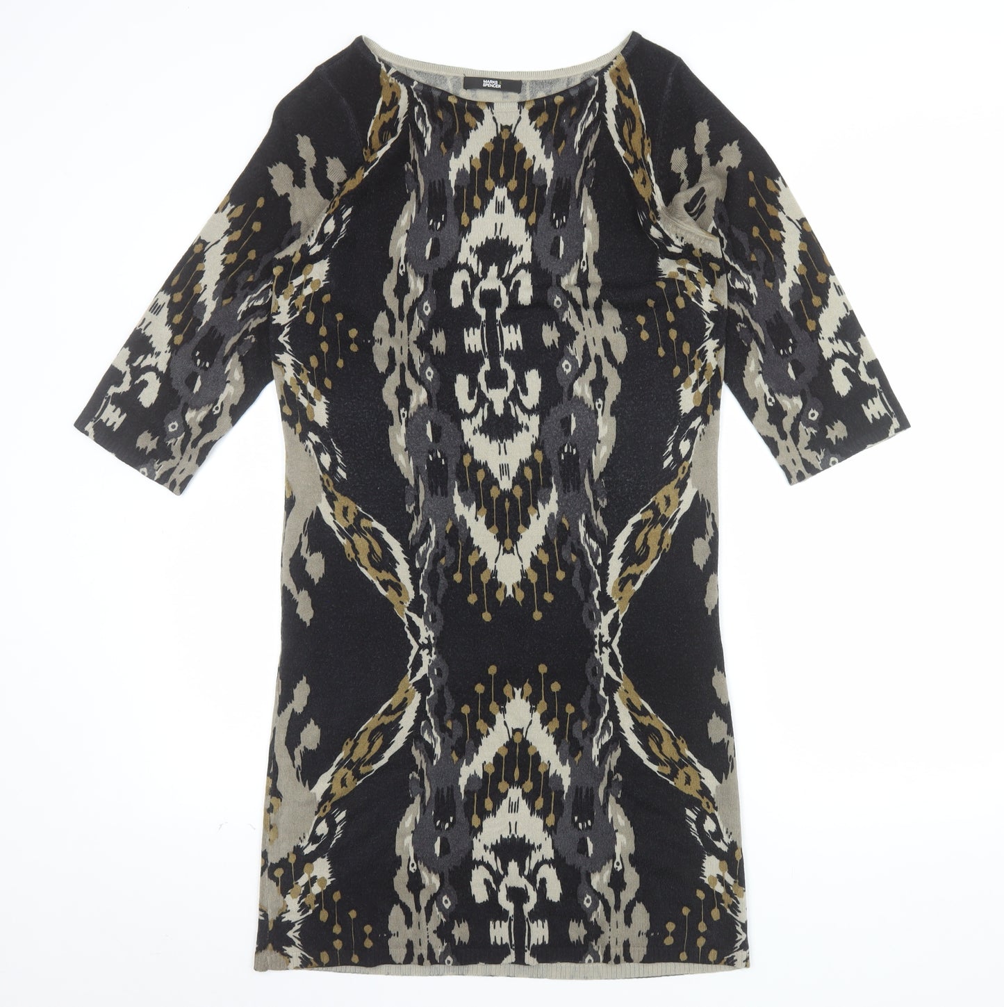 Marks and Spencer Women’s Grey Geometric Sheath Knit Dress Size 12