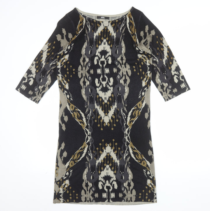 Marks and Spencer Women’s Grey Geometric Sheath Knit Dress Size 12