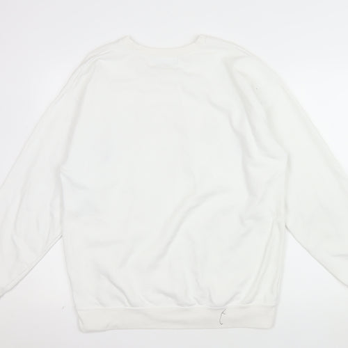 boohooMAN Unisex White Chicago Graphic Pullover Sweatshirt Size M