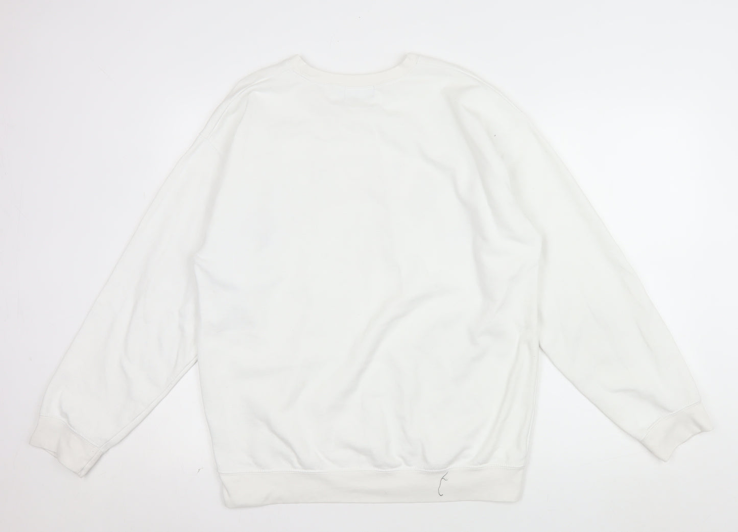 boohooMAN Unisex White Chicago Graphic Pullover Sweatshirt Size M