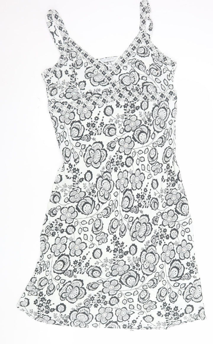 New Look Women’s White Floral V-Neck Slip Dress Size 18
