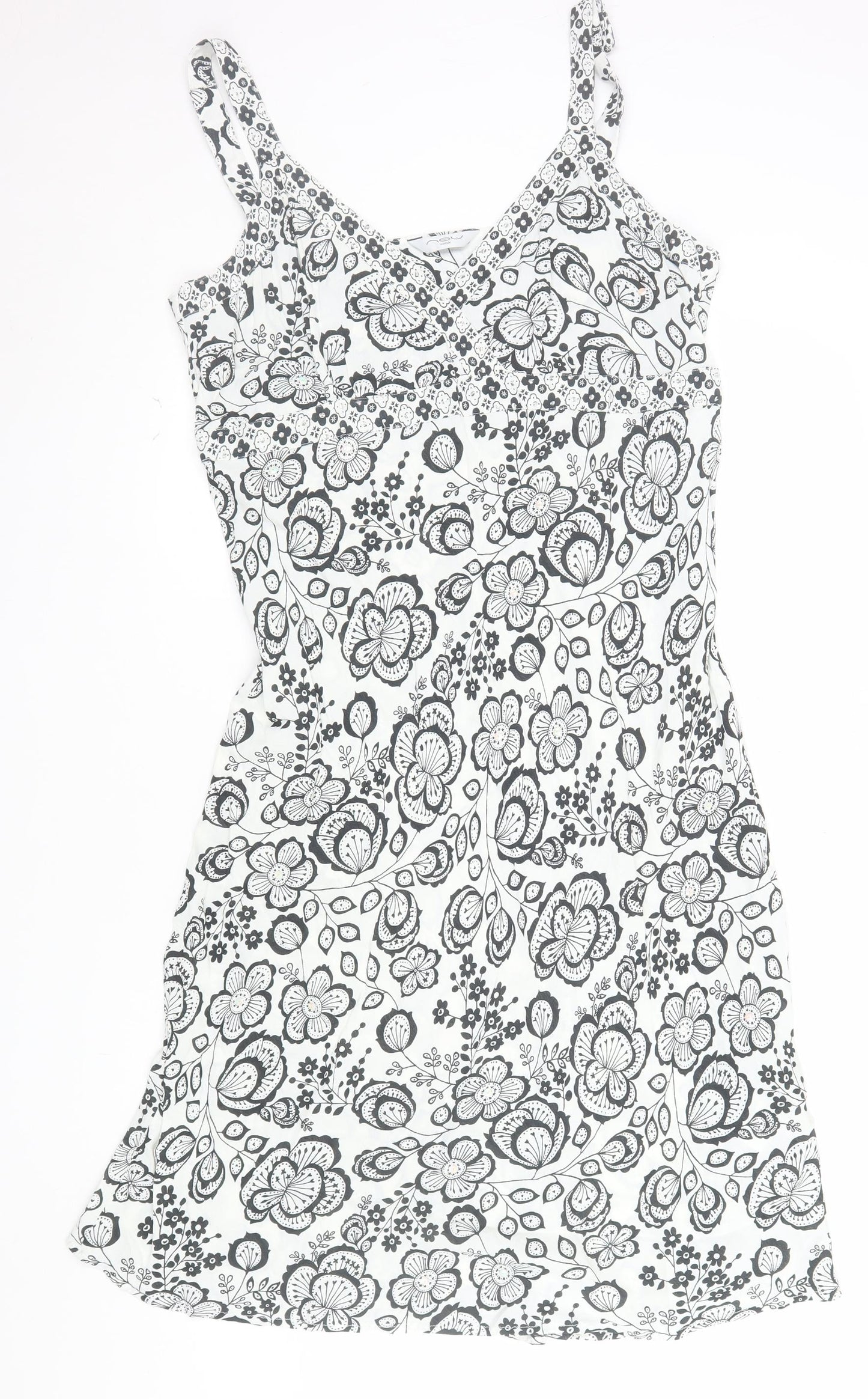 New Look Women’s White Floral V-Neck Slip Dress Size 18