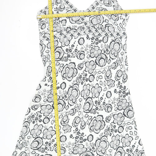 New Look Women’s White Floral V-Neck Slip Dress Size 18