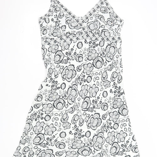 New Look Women’s White Floral V-Neck Slip Dress Size 18