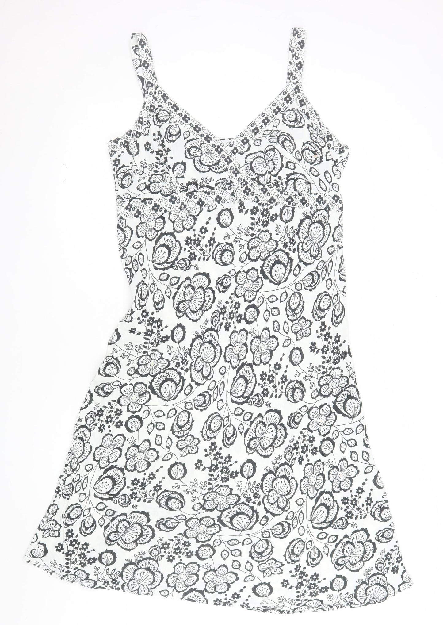 New Look Women’s White Floral V-Neck Slip Dress Size 18